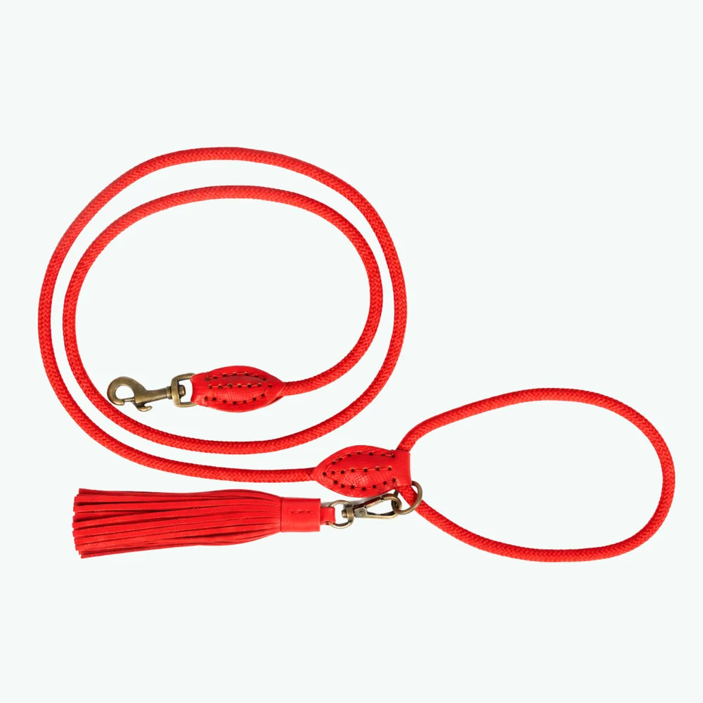 Classic Red Velvet Hundeleine, Rot