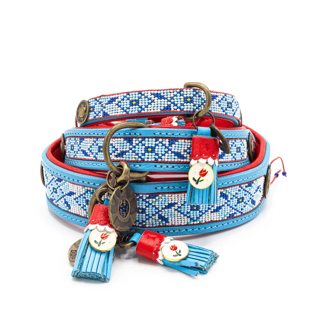 Dutchie Leder-Hundehalsband, Blau