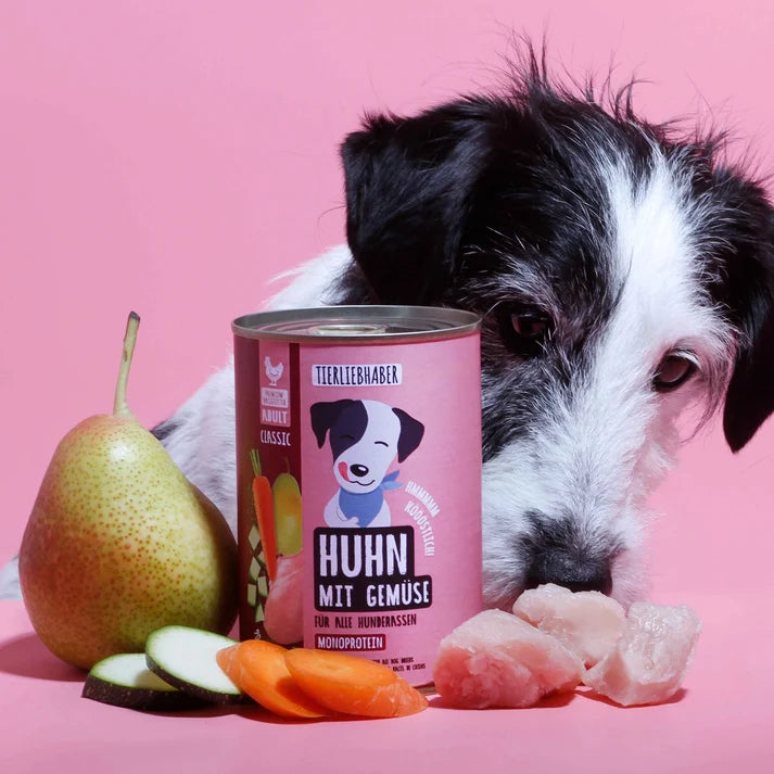 Nassfutter Huhn mit Gemüse für Hunde