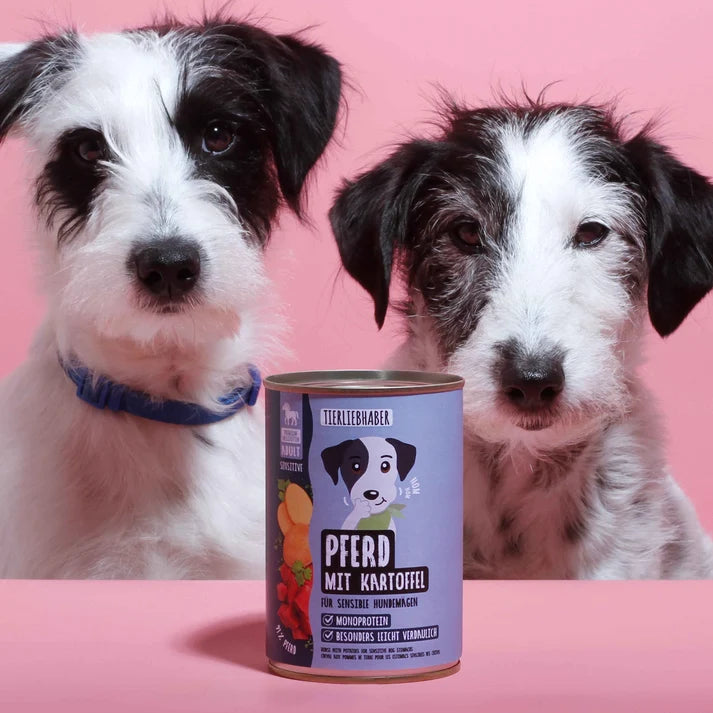 Nassfutter Pferd mit Kartoffel für Hunde