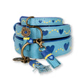 Sky Leder-Hundehalsband, Hellblau